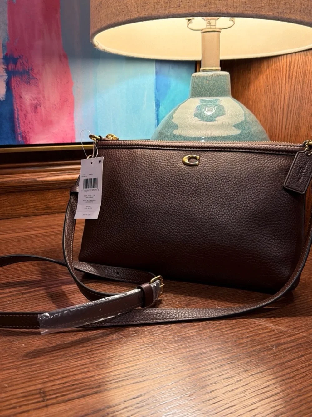 NWT Coach Women's Legacy Zip Top Leather Crossbody Bag in Maple